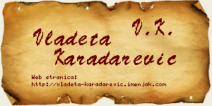 Vladeta Karadarević vizit kartica